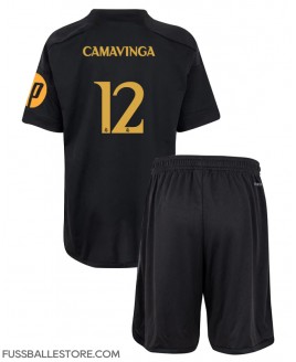 Günstige Real Madrid Eduardo Camavinga #12 3rd trikot Kinder 2023-24 Kurzarm (+ Kurze Hosen)